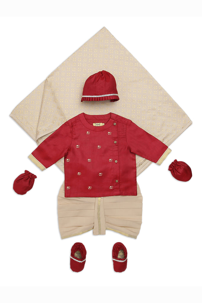 Baby Boy Jamna Set Maroon Mini Elephant by Tiber Taber Kids