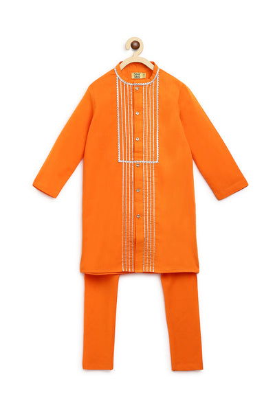 Buy Boys Kurta Set Gotapatti - Orange by Tiber Taber Kids