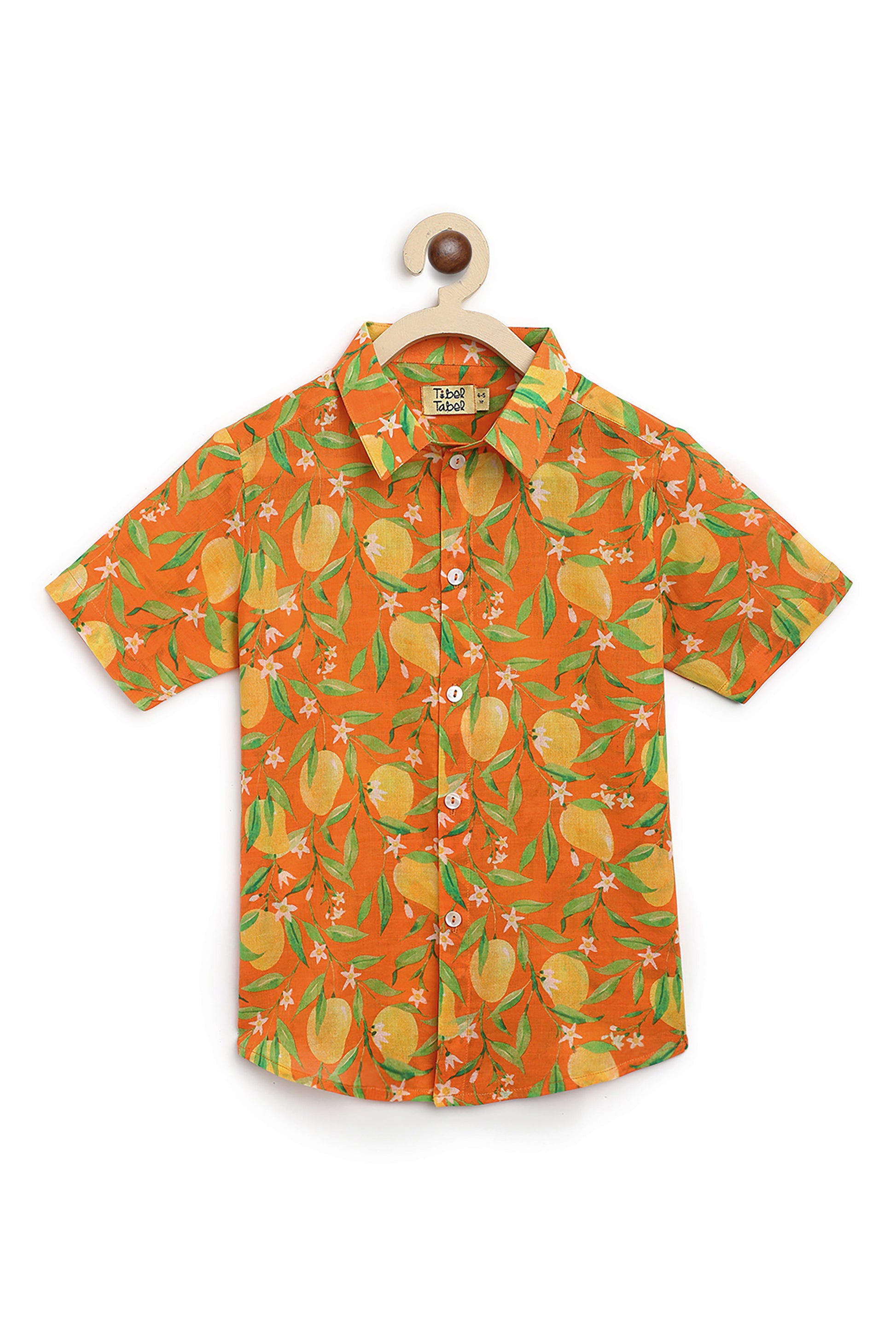 Shop Boys Shirt Printed Mango - Orange by Tiber Taber Kids