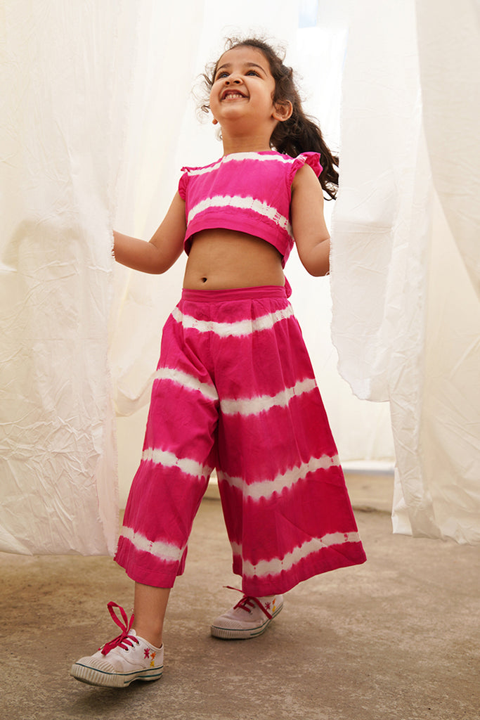 Girls Pink Stripe Top Set by Tiber Taber Kids